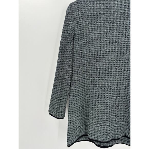 Exclusively Misook Knit Sweater Jacket Womens Large Blue Black Full Zip Cardigan - Picture 11 of 16